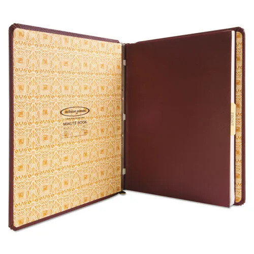 Wilson Jones® Binder For Corporation Minutes, 3 Posts, 2" Capacity, 11 X 8.5, Red W/gold Trim