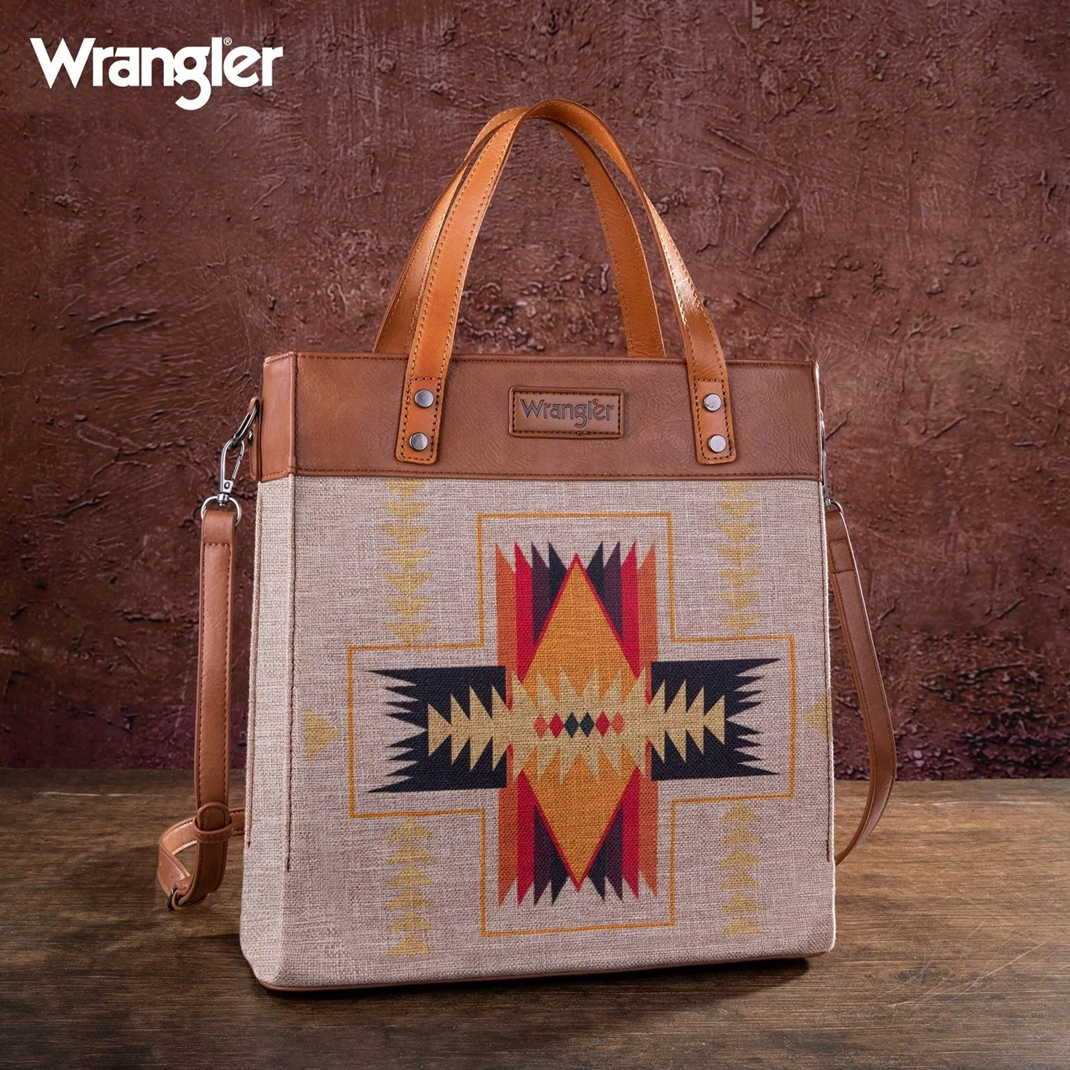 Wrangler Aztec Canvas Tote